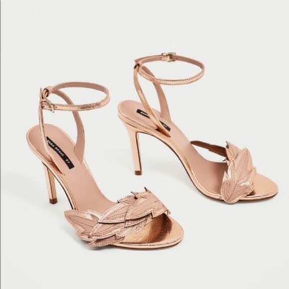 Zara Shoes - Rose gold heels
